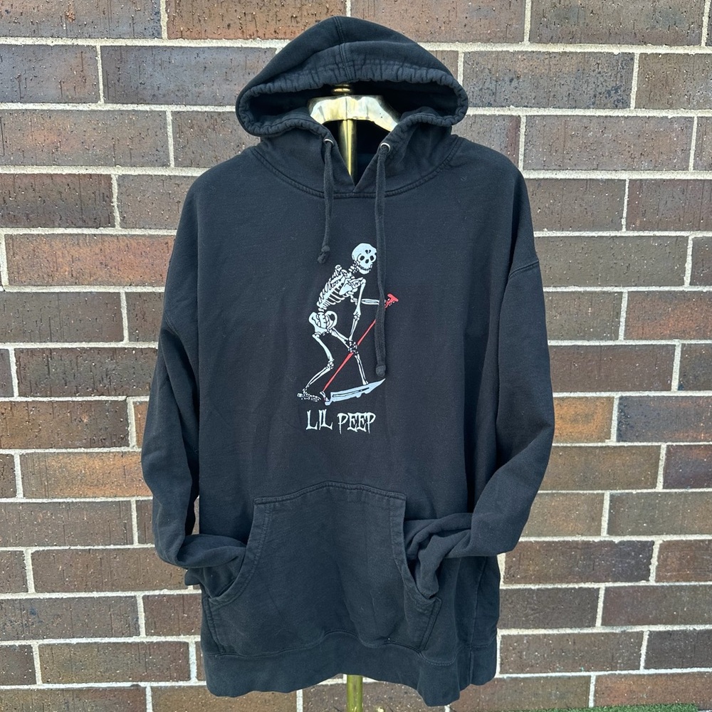Lil Peep Official Merch Black Skeleton Schemaposse Hoodie